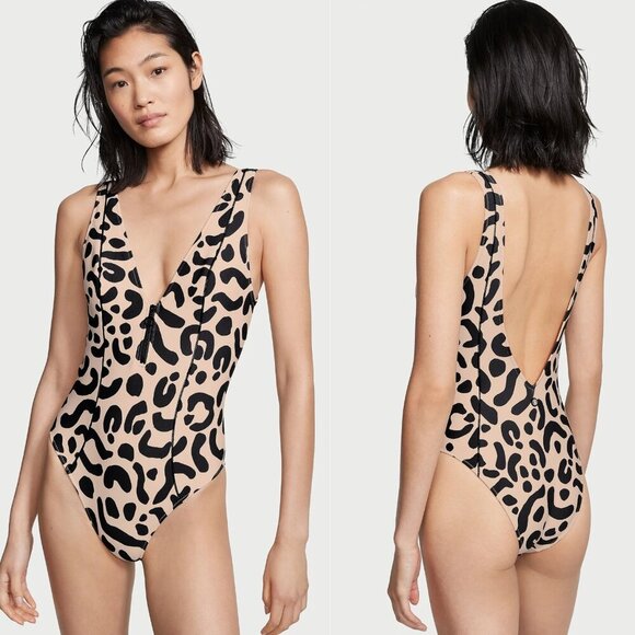 New! Victoria's Secret Swim Sports Leopard Print One-Piece Swimsuit 3695 - Picture 9 of 9
